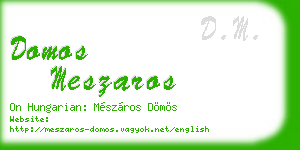 domos meszaros business card